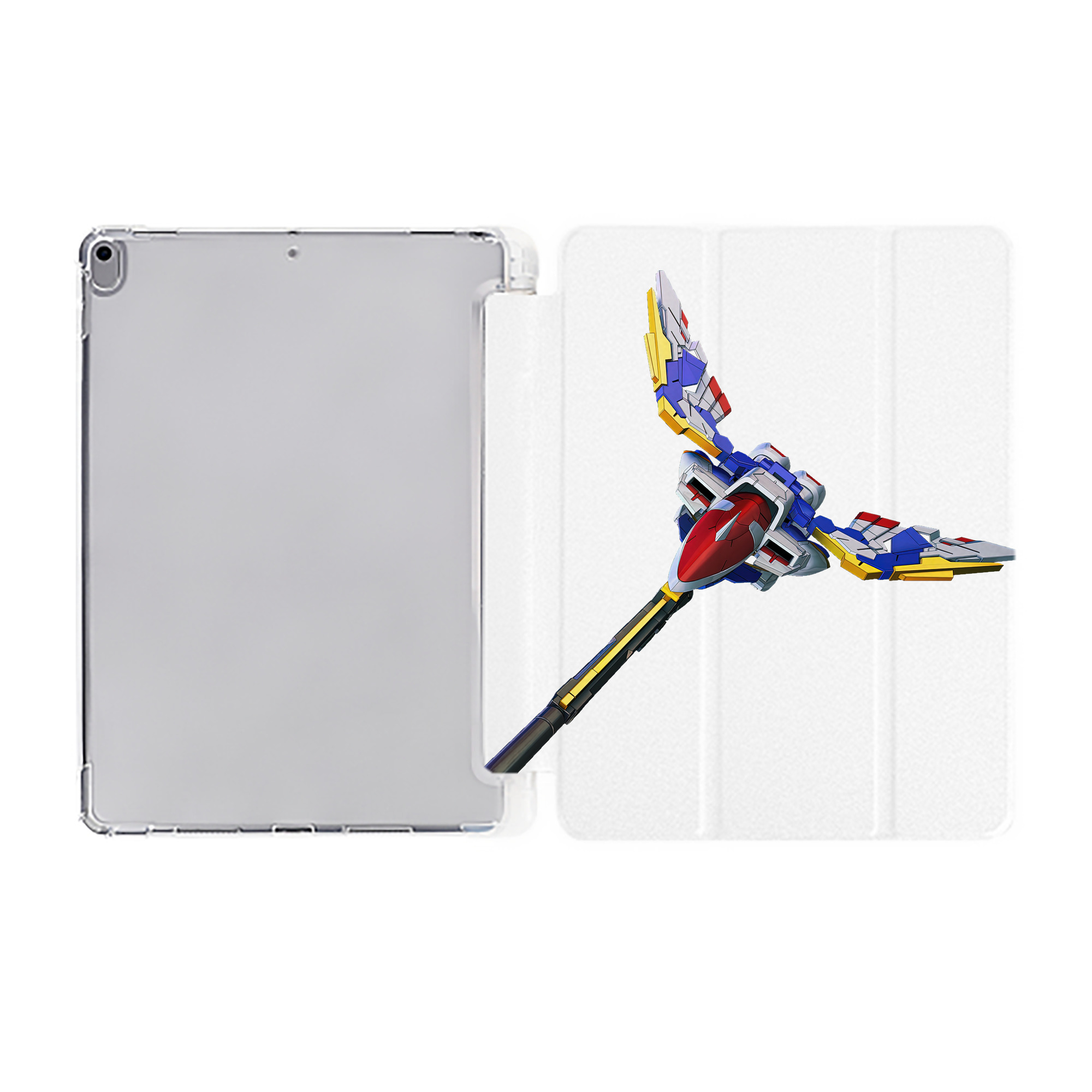 （画像用） 機動戦士ガンダム Mobile Suit Gundam IPad ケース ペン収納付き 三つ折りスタンド PUレザー×シリコン 対応機種9.5/10.5/10.9インチ